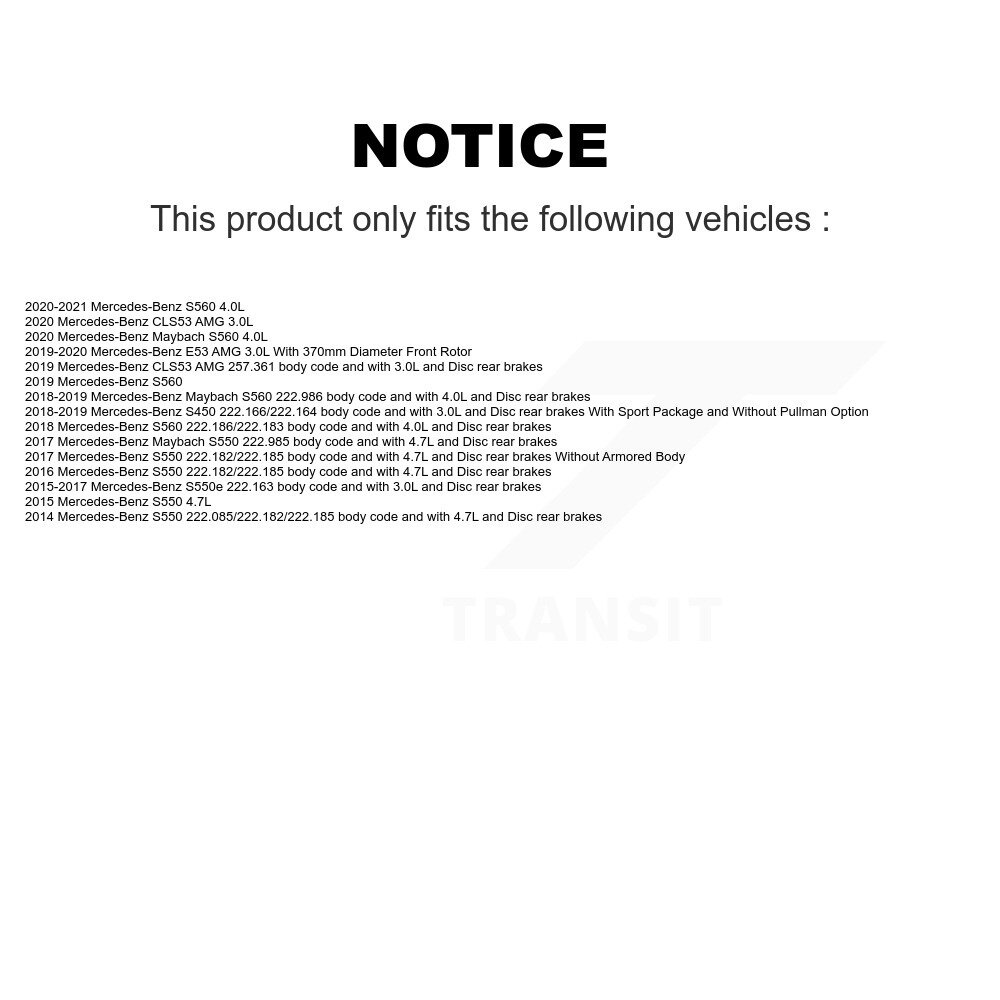 Front Semi-Metallic Brake Pad & Wear Sensor Kit For Mercedes-Benz S550 S560 E53 AMG CLS53 KPW-101388 - Image 2