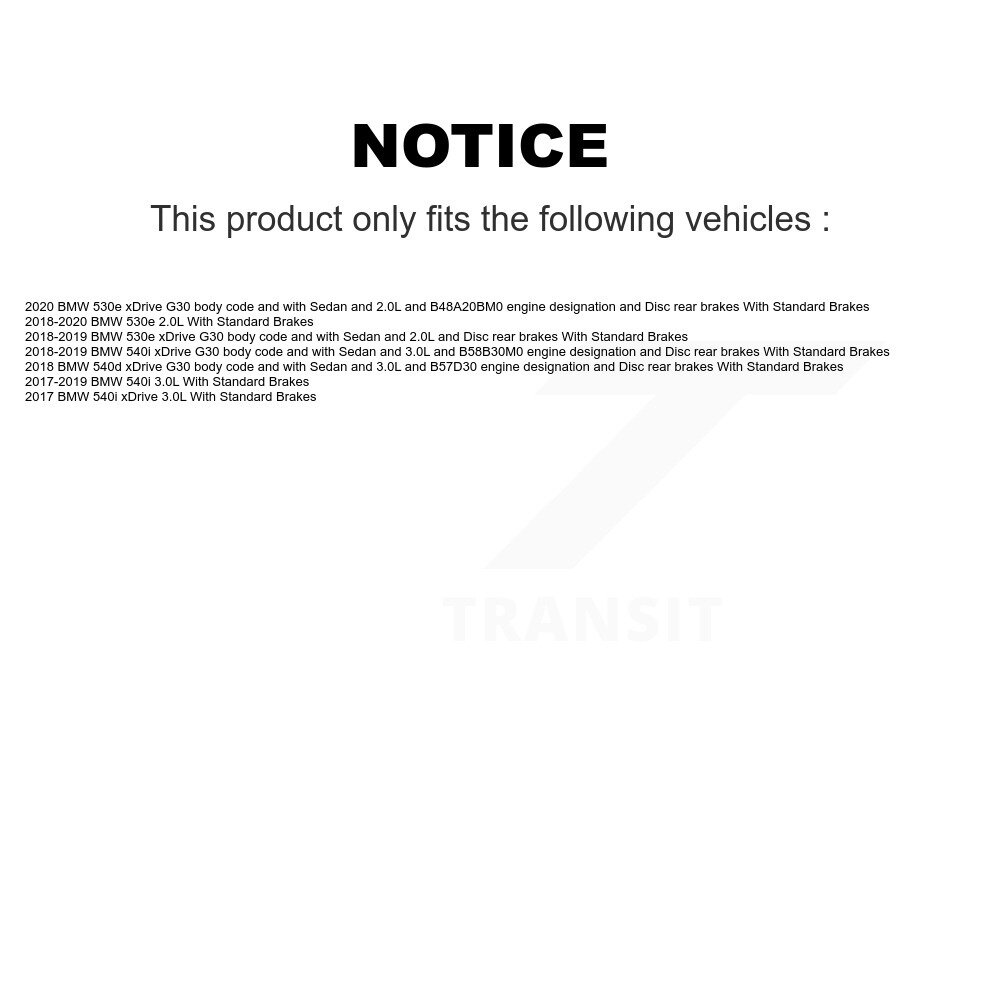 Front Rear Semi-Metallic Disc Brake Pad And Wear Sensor Kit For BMW 540i xDrive 530e 540d KPW-101513 - Image 2