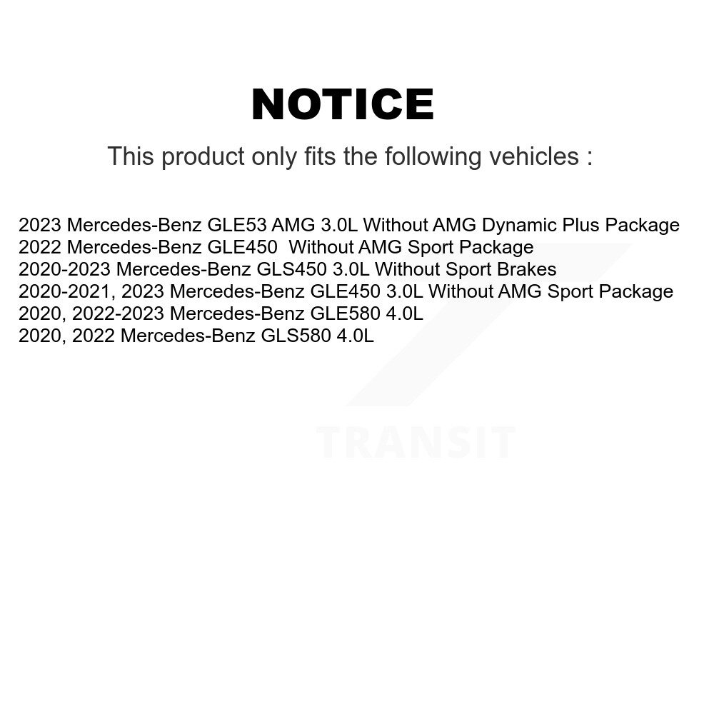 Front Semi-Metallic Brake Pad & Wear Sensor Kit For Mercedes-Benz GLE450 GLS450 GLE53 AMG KPW-101592 - Image 2