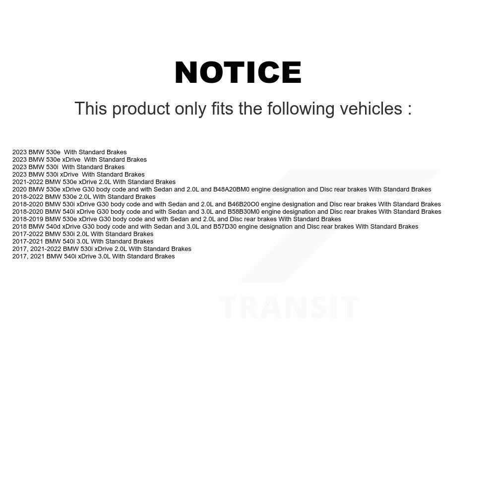 Front Semi-Metallic Disc Brake Pad And Wear Sensor Kit For BMW 530i xDrive 540i 530e 540d KPW-101596 - Image 2