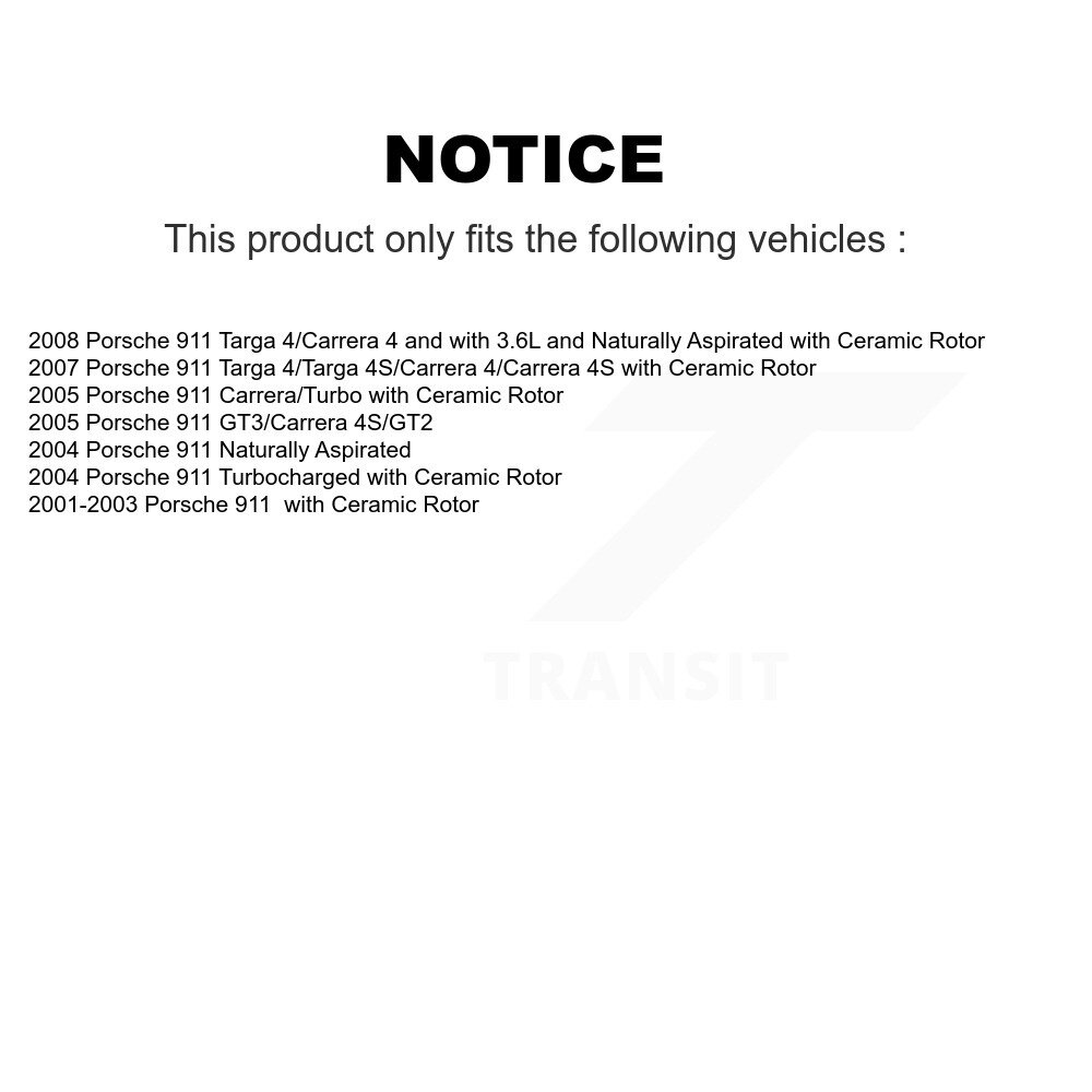 Front Rear Brake Pads Wear Sensor (4 Pack) For Porsche 911 KSE-100114 - Image 2