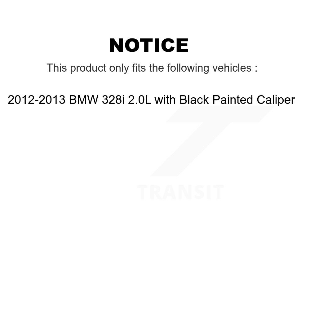 Front Rear Brake Pads Wear Sensor (4 Pack) For 12-13 BMW 328i with Black Painted Caliper KSE-100144 - Image 2