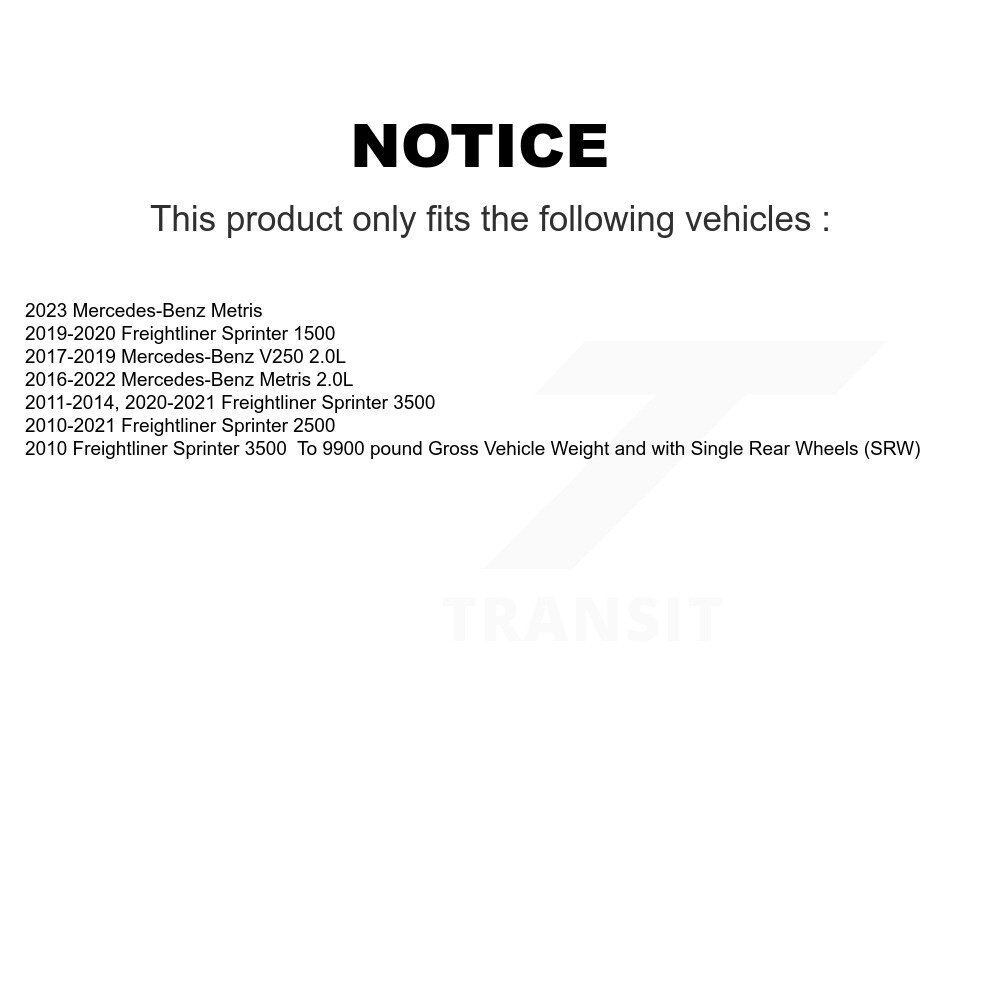 Front Rear Brake Pads Wear Sensor (4 Pack) For Mercedes-Benz Metris Freightliner Sprinter KSE-100165 - Image 2
