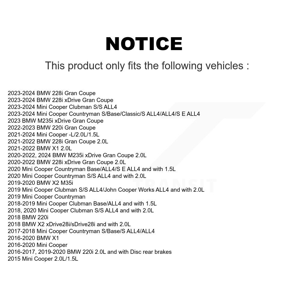 Rear Brake Pads Wear Sensor (2 Pack) For Mini Cooper BMW X1 Countryman X2 228i xDrive KSE-100266 - Image 2