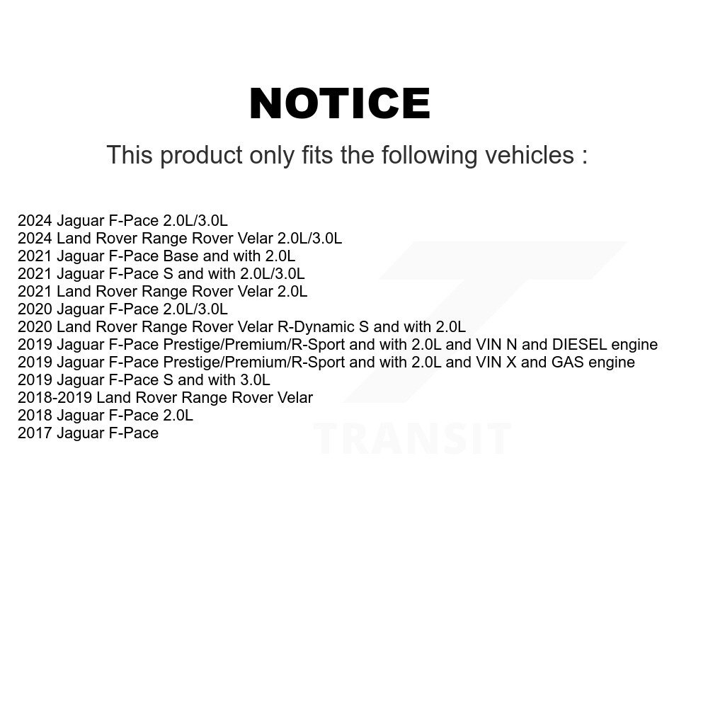 Front Rear Brake Pads Wear Sensor (4 Pack) For Jaguar F-Pace Land Rover Range Velar KSE-100485 - Image 2