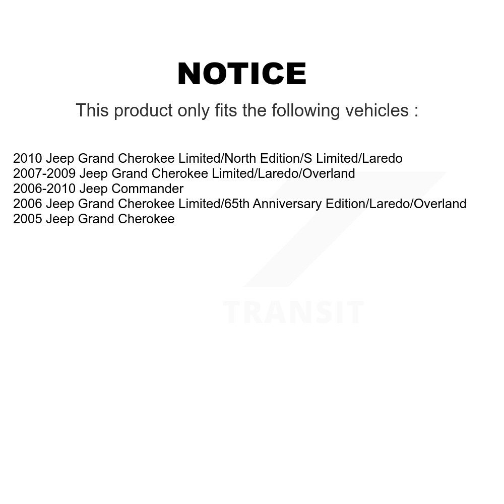 Front Rear Semi-Metallic Brake Pads Kit For Jeep Grand Cherokee Commander KSM-100046 - Image 2