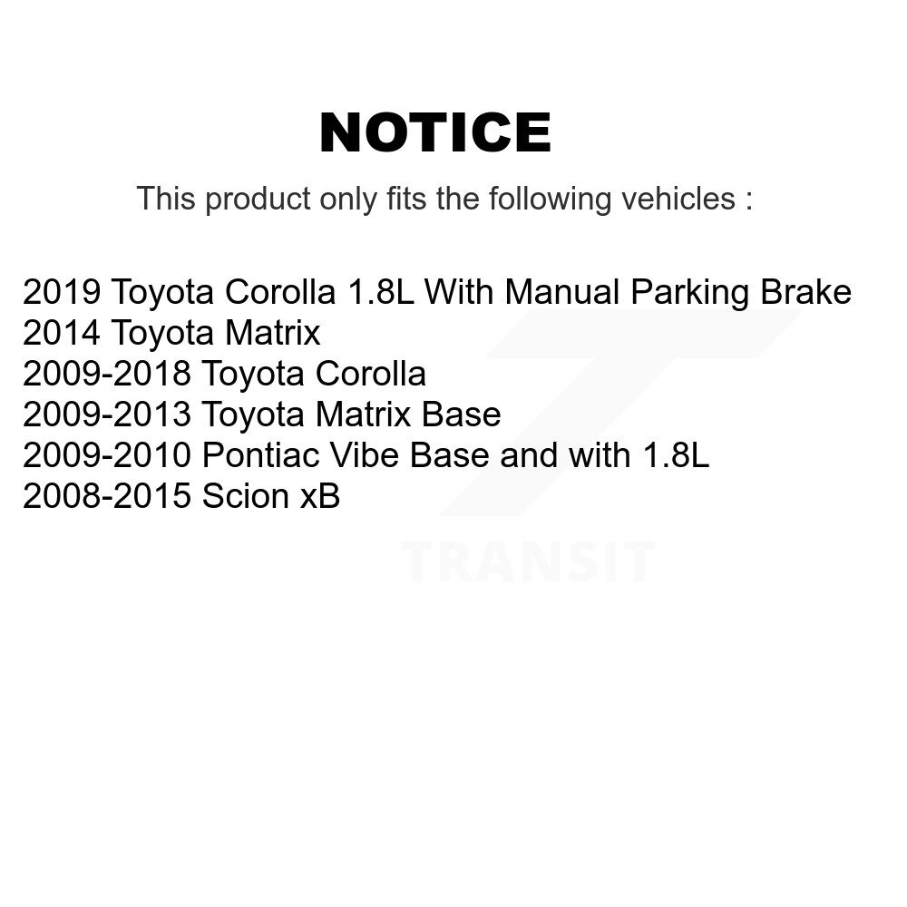 Front Rear Semi-Metallic Brake Pads Kit For Toyota Corolla Matrix Pontiac Vibe Scion xB KSM-100090 - Image 2