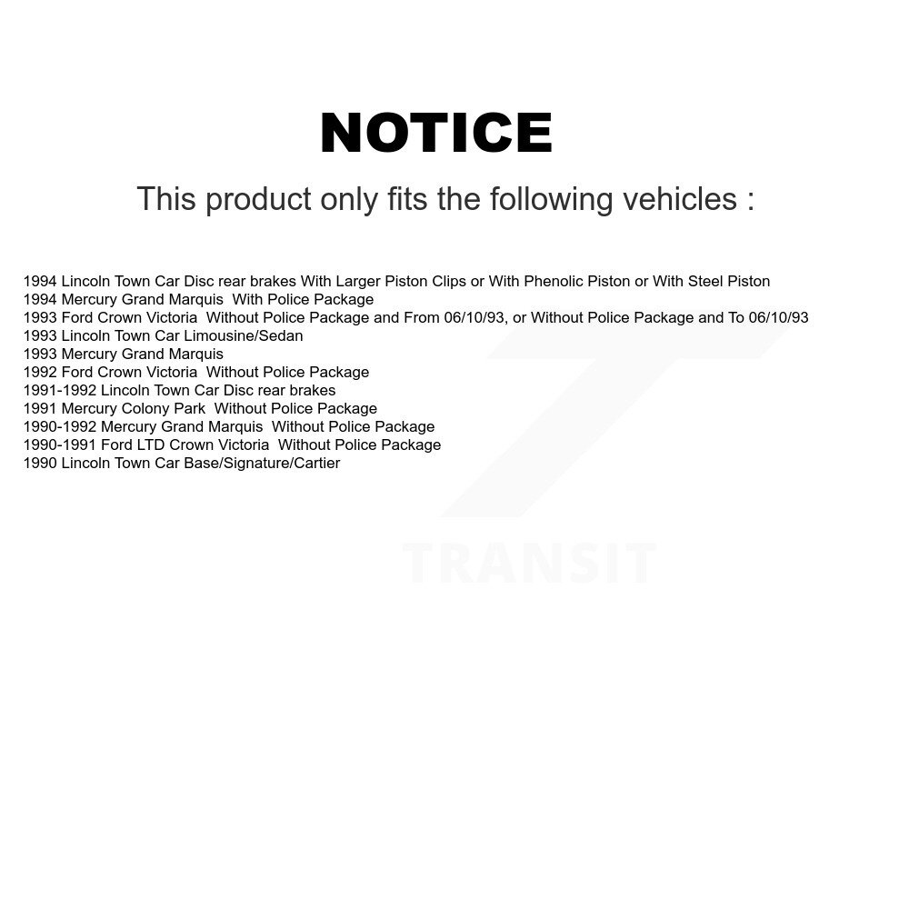 Front Rear Semi-Metallic Brake Pads Kit For Mercury Grand Marquis Lincoln Town Car Ford KSM-100226 - Image 2