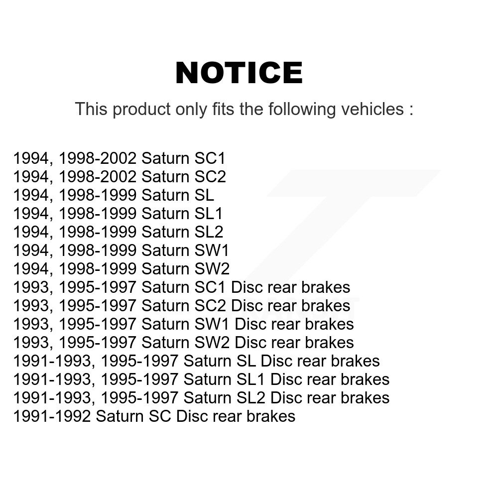 Front Rear Semi-Metallic Brake Pads Kit For Saturn SC1 SL1 SC2 SL2 SW1 SW2 SL SC KSM-100255 - Image 2
