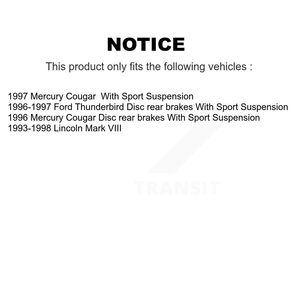 Front Rear Semi-Metallic Brake Pads Kit For Lincoln Mark VIII Ford Thunderbird Mercury KSM-100271 - Image 2