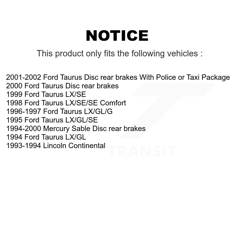 Front Rear Semi-Metallic Brake Pads Kit For Ford Taurus Mercury Sable Lincoln Continental KSM-100272 - Image 2