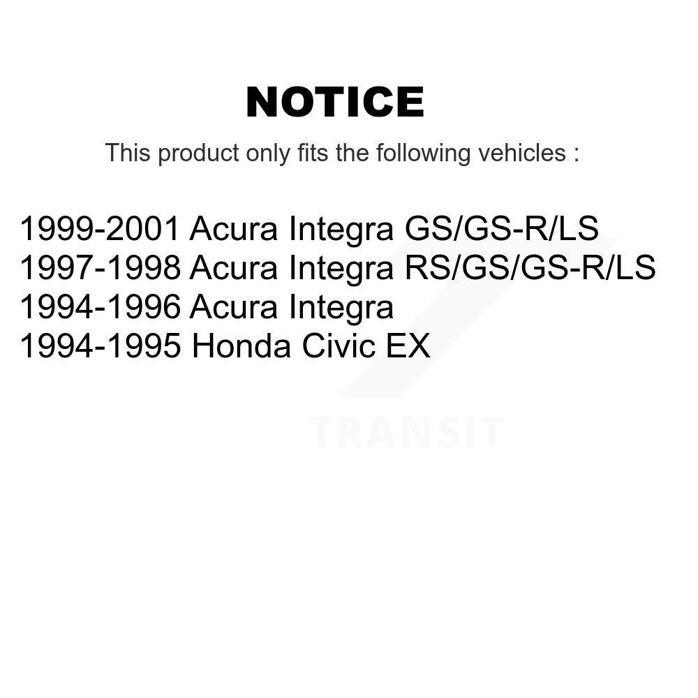 Front Rear Semi-Metallic Brake Pads Kit For Acura Integra Honda Civic KSM-100273 - Image 2