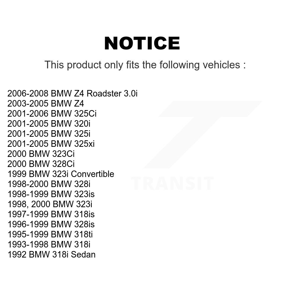 Front Rear Semi-Metallic Brake Pads Kit For BMW Z4 325i 325Ci 320i 325xi 328i 323i 318i KSM-100323 - Image 2