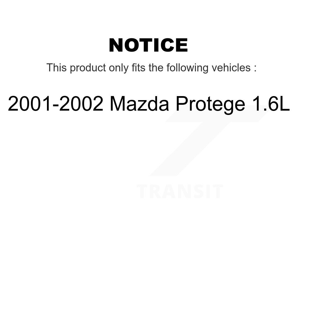Front Rear Semi-Metallic Brake Pads Kit For 2001-2002 Mazda Protege 1.6L KSM-100339 - Image 2