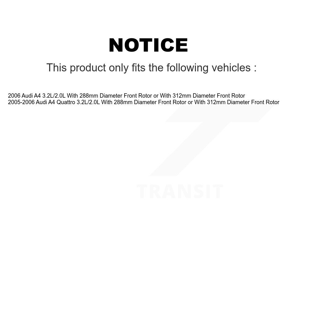 Front Rear Semi-Metallic Brake Pads Kit For Audi A4 Quattro 3.2L/2.0L KSM-100362 - Image 2