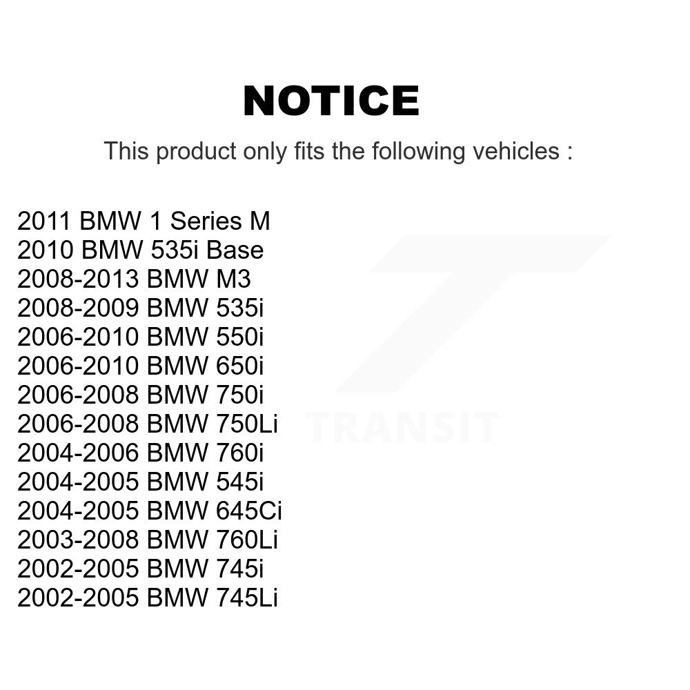 Front Rear Semi-Metallic Brake Pads Kit For BMW M3 650i 645Ci 550i 750i 545i 750Li 745i 1 KSM-100417 - Image 2