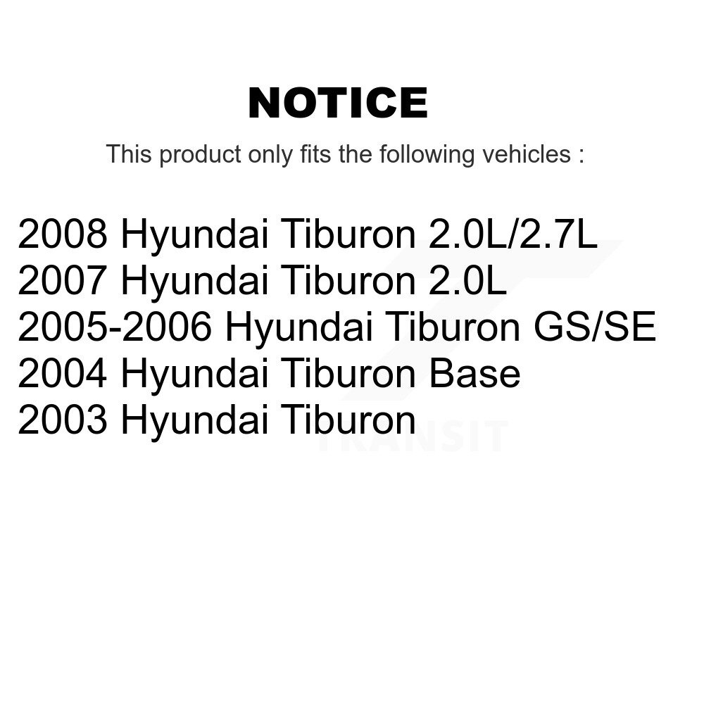 Front Rear Semi-Metallic Brake Pads Kit For Hyundai Tiburon KSM-100421 - Image 2