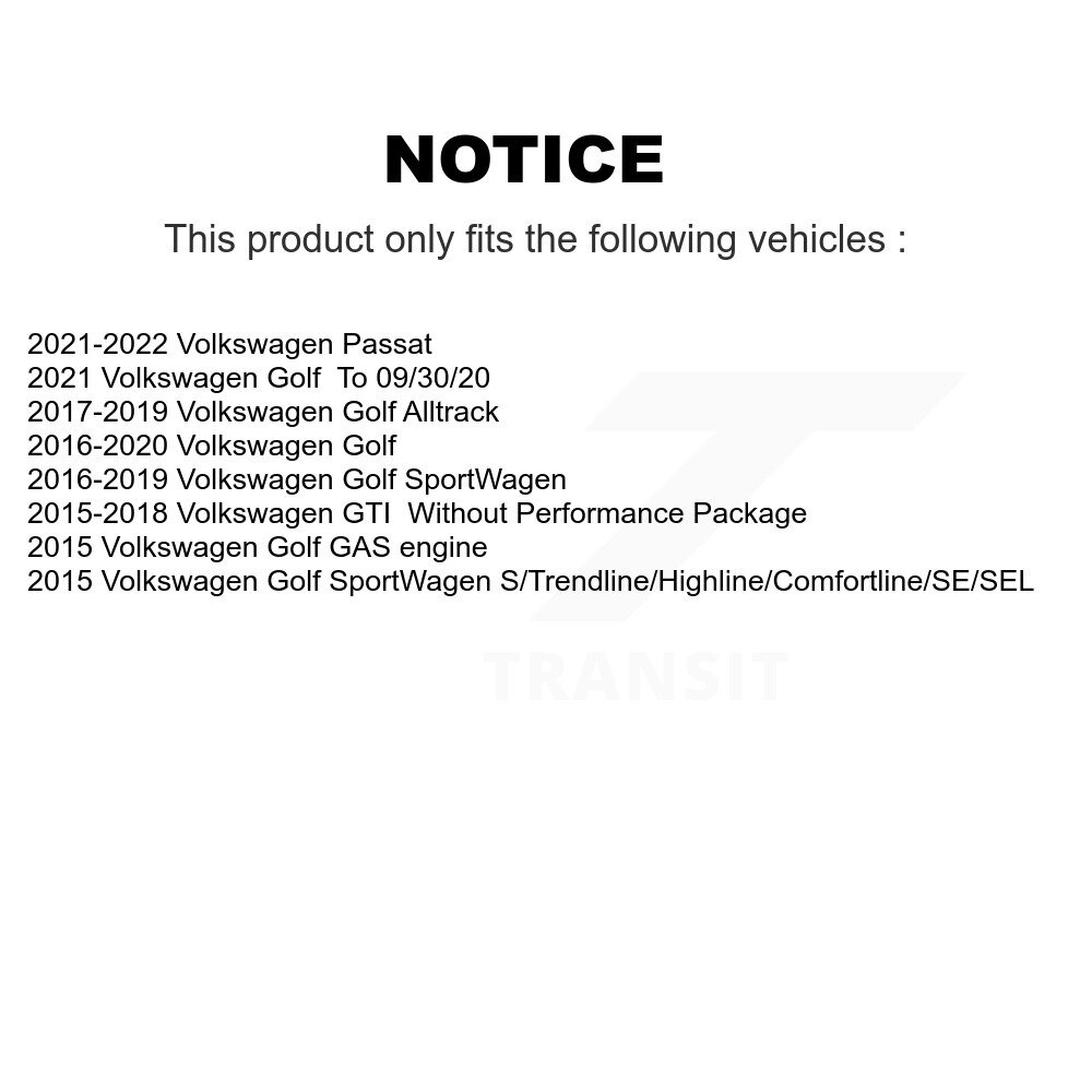 Front Rear Semi-Metallic Brake Pad Kit For Volkswagen Golf SportWagen GTI Alltrack Passat KSM-100467 - Image 2