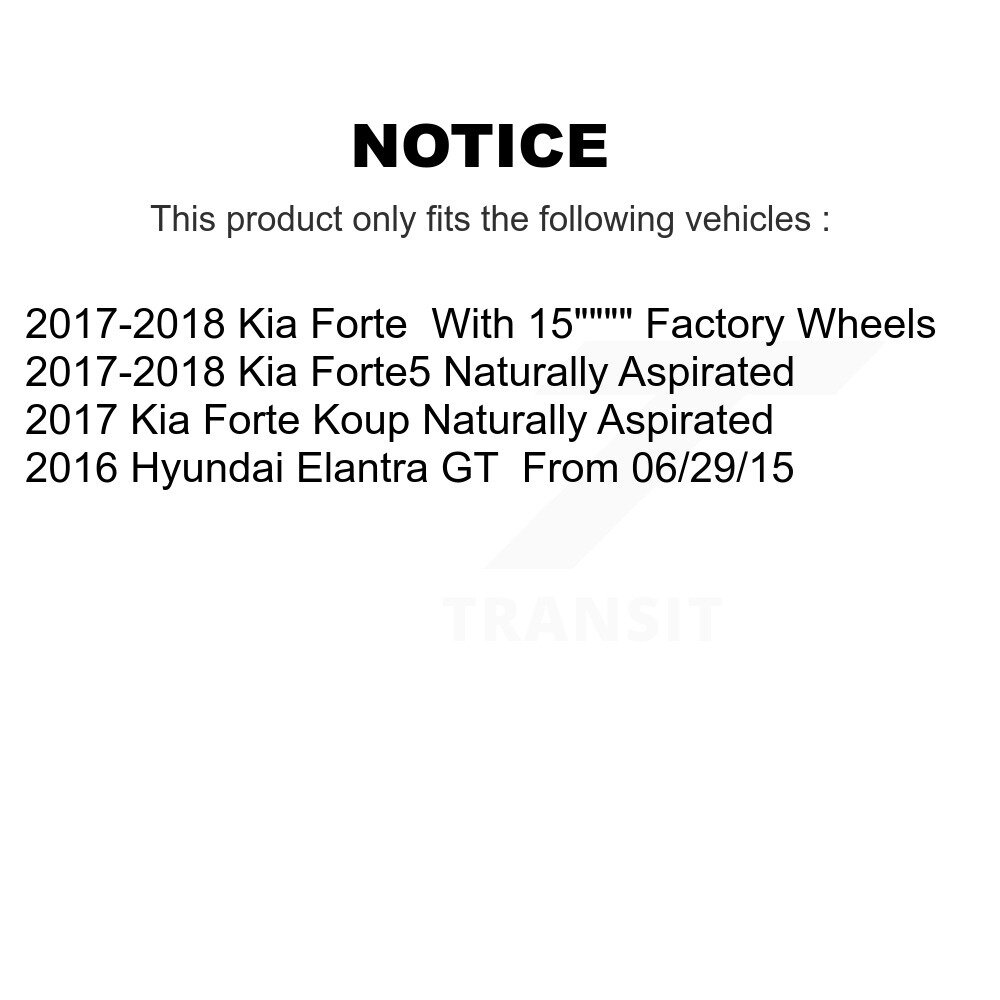 Front Rear Semi-Metallic Brake Pads Kit For Kia Forte Hyundai Elantra GT Forte5 Koup KSM-100524 - Image 2