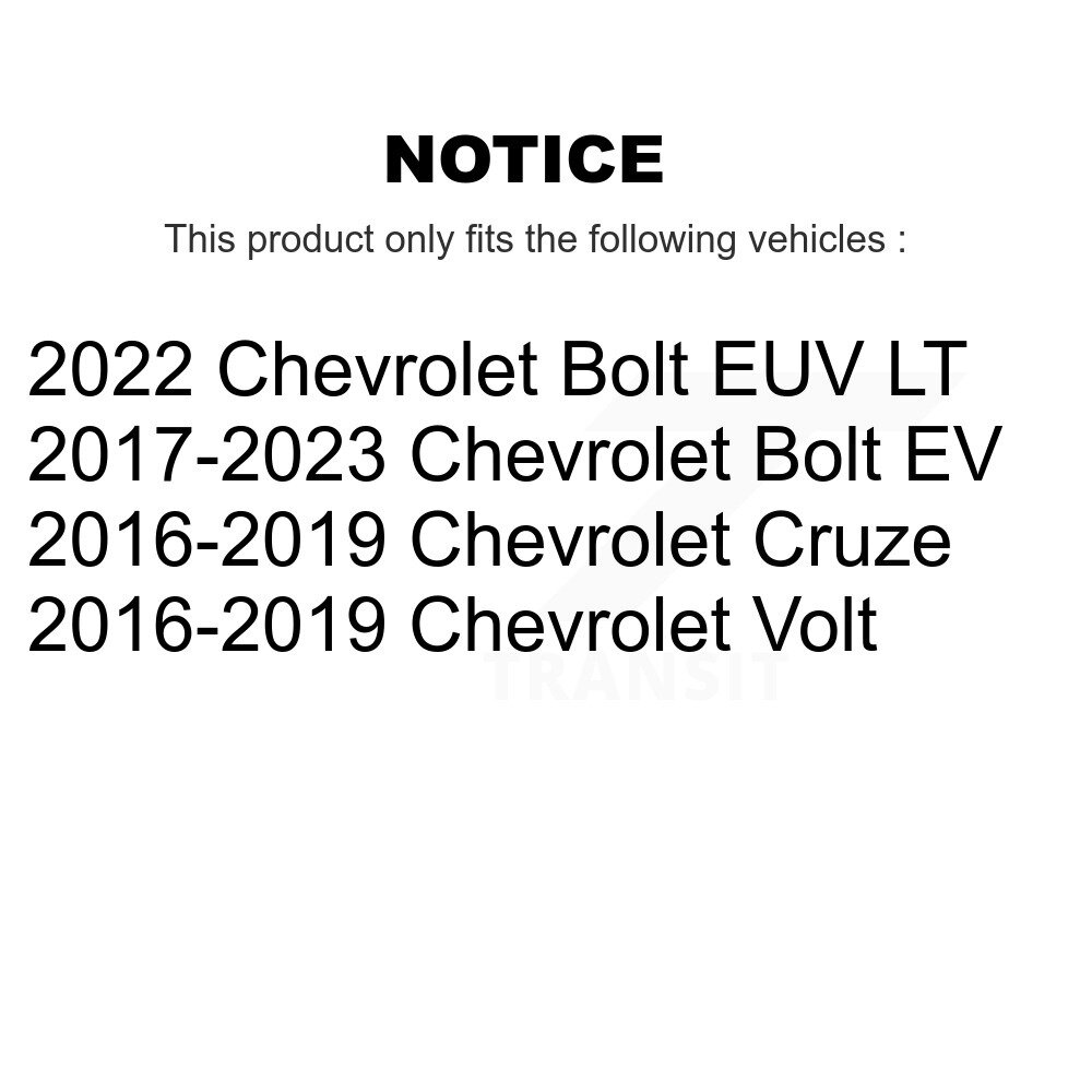 Front Rear Semi-Metallic Brake Pads Kit For Chevrolet Cruze Bolt EV Volt EUV KSM-100526 - Image 2