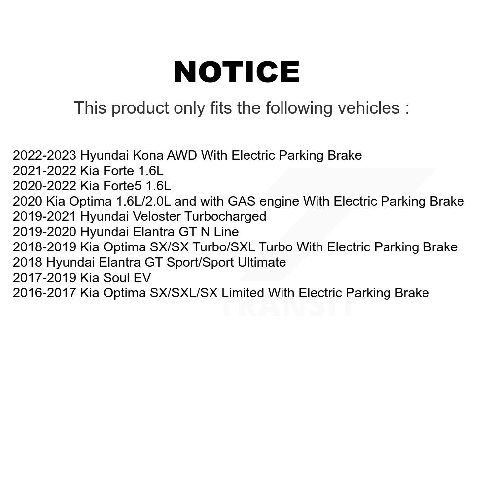 Front Rear Semi-Metallic Brake Pads Kit For Hyundai Kona Kia Forte Elantra GT Optima Soul KSM-100528 - Image 2