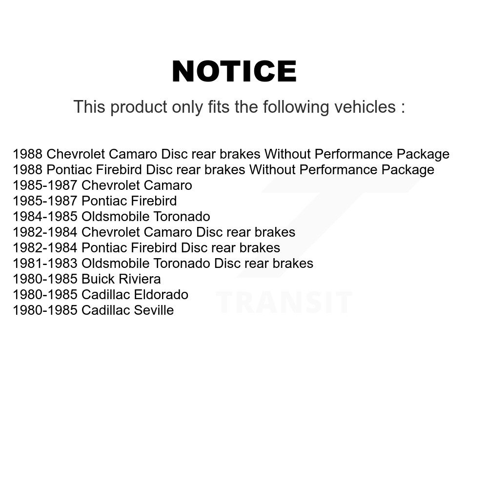 Front Rear Semi-Metallic Brake Pads Kit For Chevrolet Camaro Pontiac Firebird Cadillac KSM-100549 - Image 2