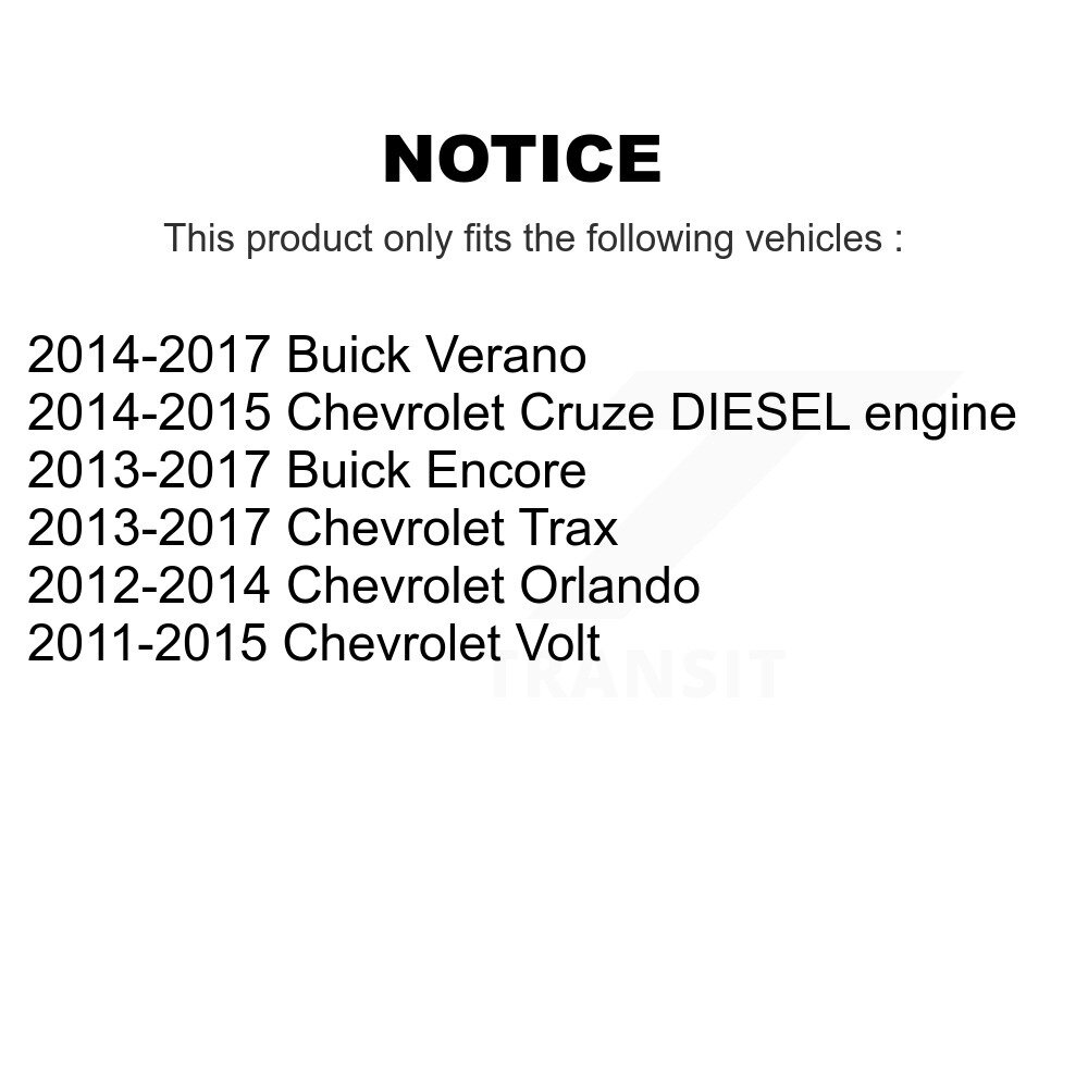 Front Rear Semi-Metallic Brake Pads Kit For Chevrolet Cruze Buick Trax Encore Verano Volt KSM-100633 - Image 2