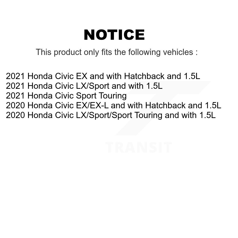 Front Rear Semi-Metallic Brake Pads Kit For Honda Civic KSM-100638 - Image 2