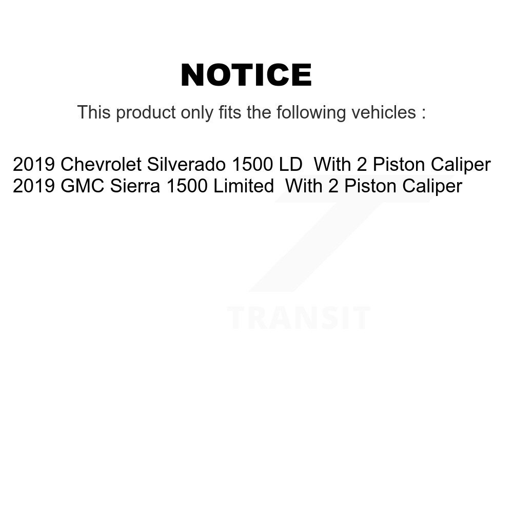 Front Rear Semi-Metallic Brake Pads & Wear Sensor Kit For Chevrolet Silverado 1500 LD GMC KSW-100123 - Image 2