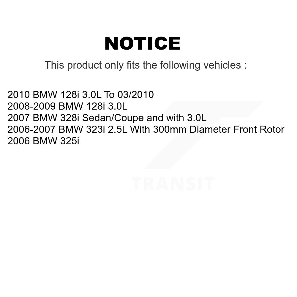Front Rear Semi-Metallic Disc Brake Pad Wear Sensor Kit (5Pc) For BMW 128i 328i 323i 325i KSW-100209 - Image 2
