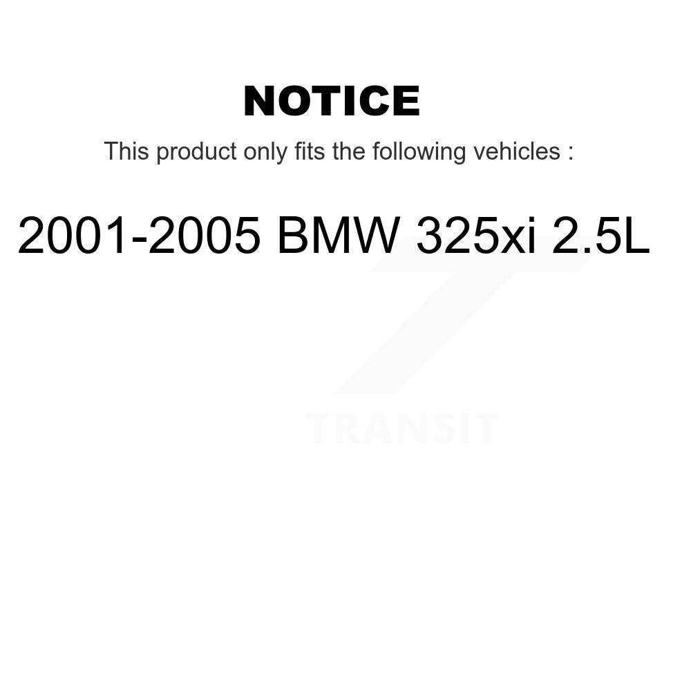 Front Rear Semi-Metallic Brake Pad And Wear Sensor Kit (5Pc) For 2001-2005 BMW 325xi 2.5L KSW-100221 - Image 2
