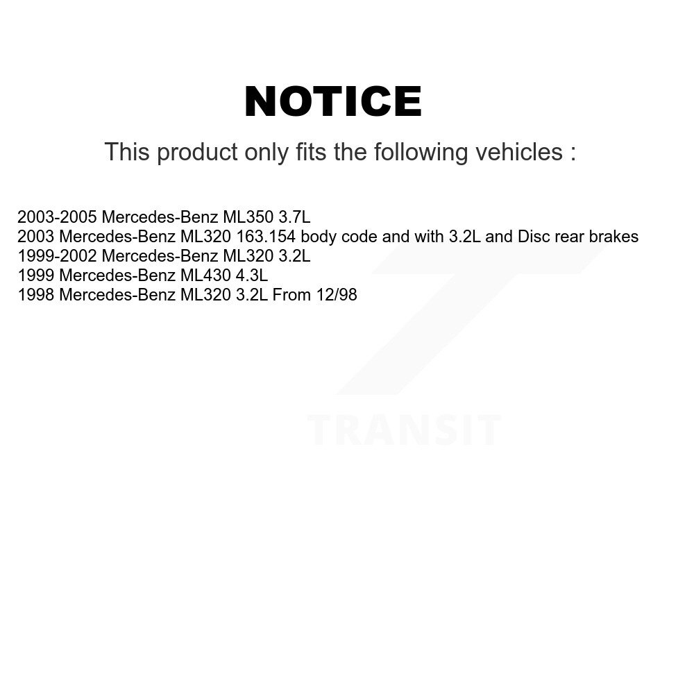 Front Rear Semi-Metallic Brake Pads & Extra Wear Sensor Kit (5Pc) For Mercedes-Benz ML320 KSW-100226 - Image 2