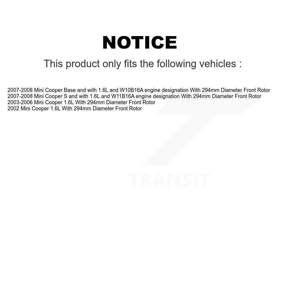 Front Semi-Metallic Disc Brake Pads And Wear Sensors Kit For Mini Cooper KSW-100357 - Image 2