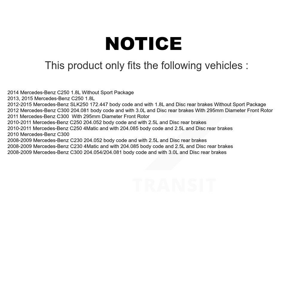 Front Semi-Metallic Brake Pad And Wear Sensor Kit For Mercedes-Benz C300 C250 C230 SLK250 KSW-100451 - Image 2