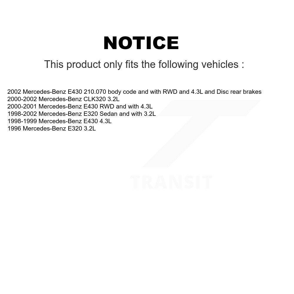 Rear Semi-Metallic Brake Pad And Extra Wear Sensor Kit For Mercedes-Benz E320 CLK320 E430 KSW-100618 - Image 2