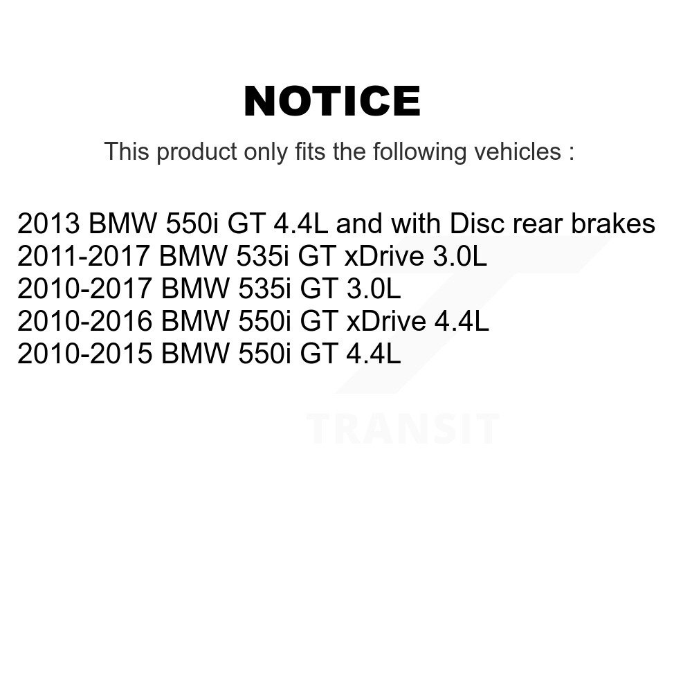 Rear Semi-Metallic Disc Brake Pads And Wear Sensors Kit For BMW 535i GT xDrive 550i KSW-100634 - Image 2