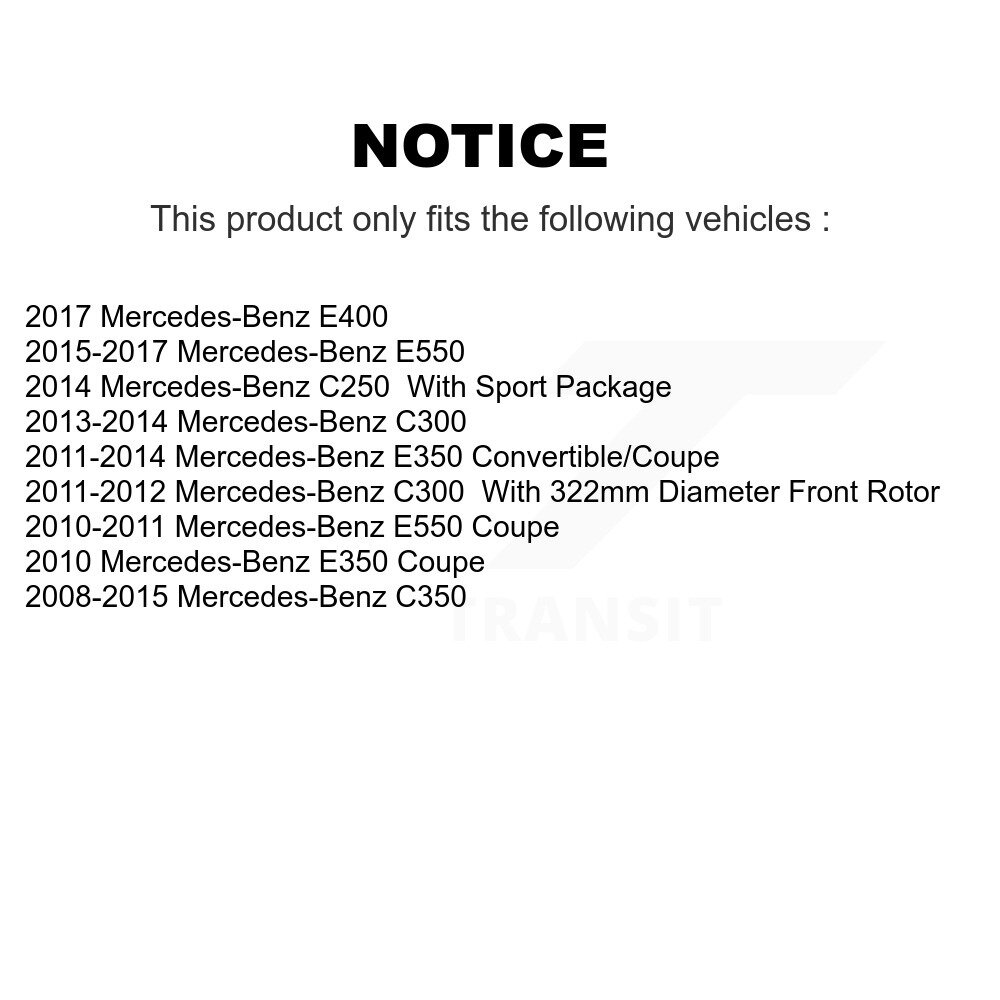 Front Rear Ceramic Brake Pads Kit For Mercedes-Benz C300 E350 C350 E550 E400 C250 KTC-100152 - Image 2