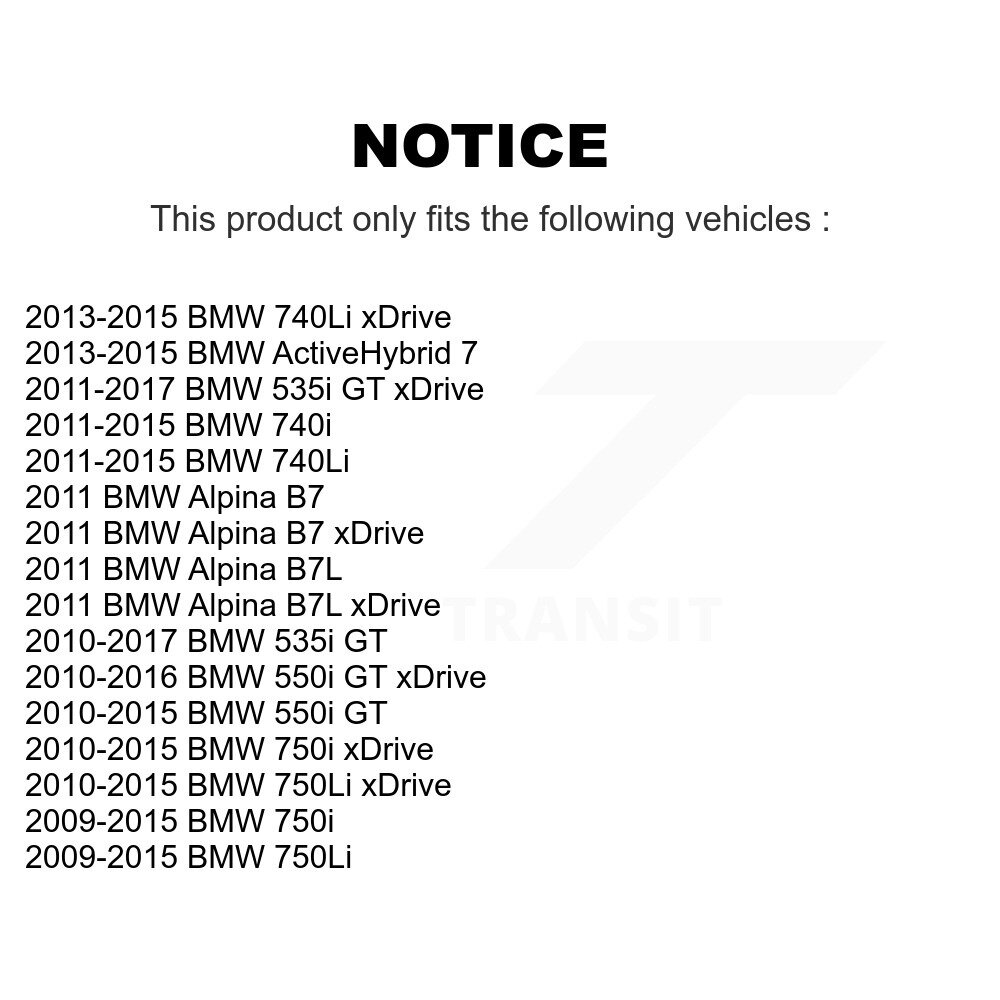 Front Rear Ceramic Brake Pads Kit For BMW 750i xDrive 750Li 535i GT 550i 740Li Alpina B7L KTC-100189 - Image 2