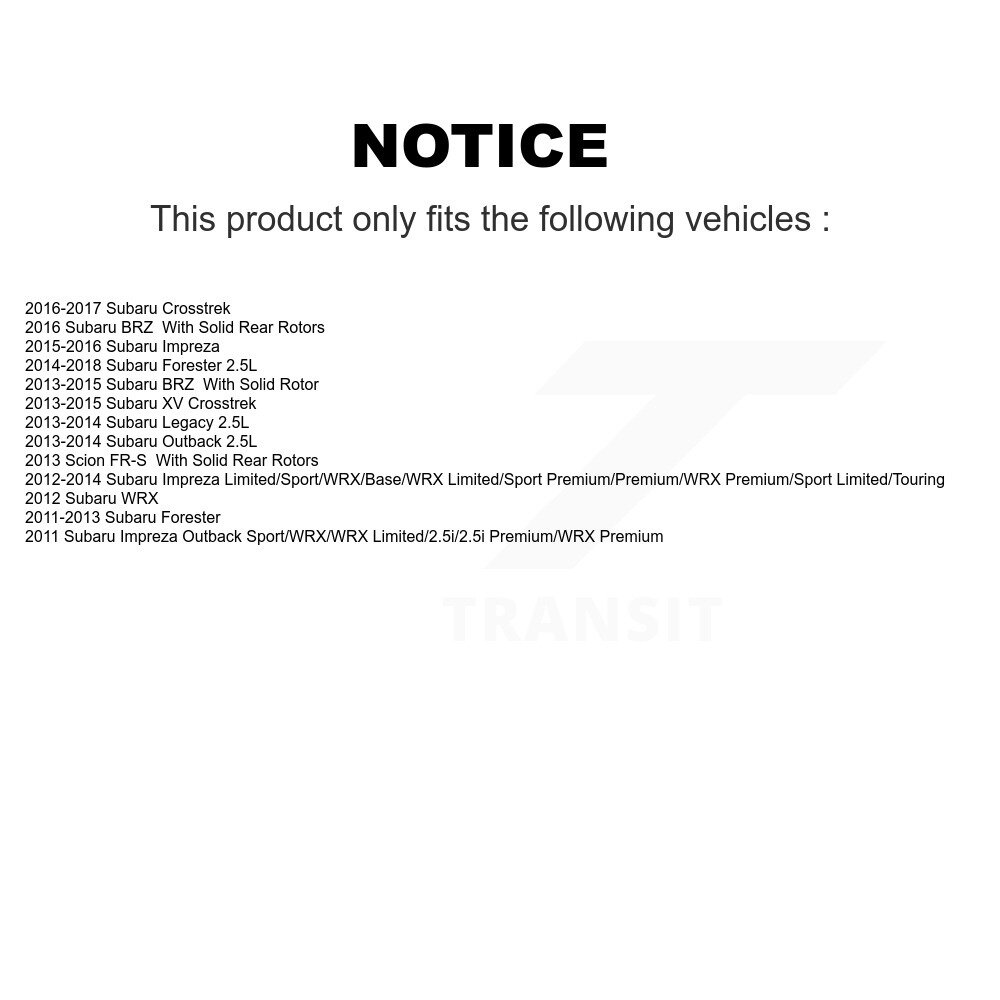 Front Rear Ceramic Brake Pads Kit For Subaru Forester Impreza XV Crosstrek Outback Legacy KTC-100237 - Image 2
