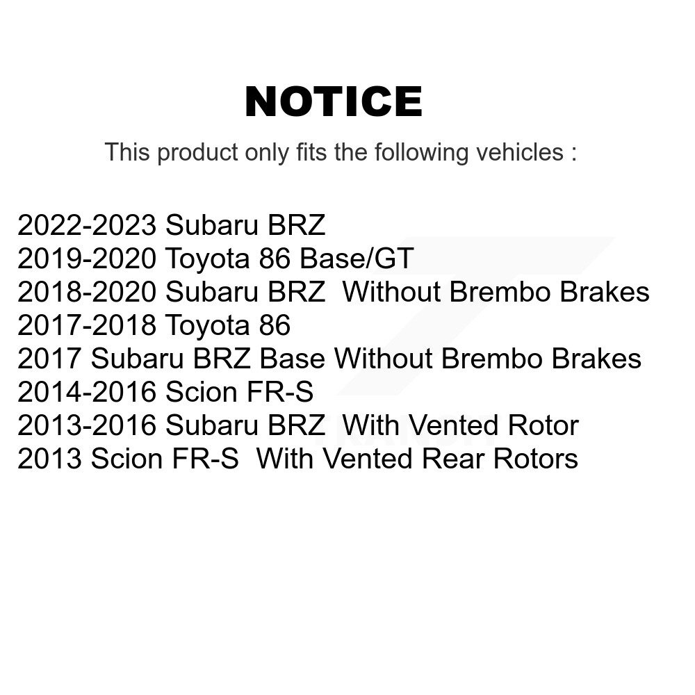 Front Rear Ceramic Brake Pads Kit For Subaru BRZ Scion FR-S Toyota 86 KTC-100238 - Image 2