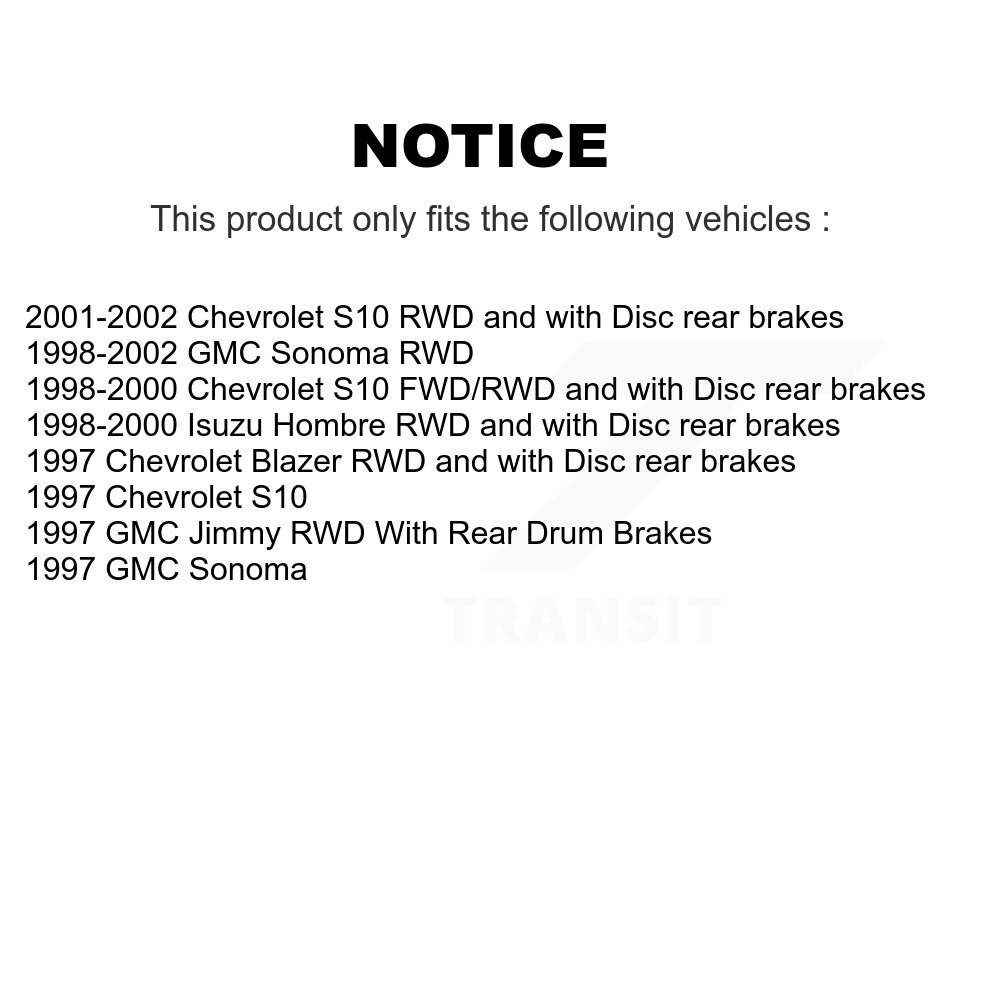 Front Rear Ceramic Brake Pads Kit For Chevrolet S10 GMC Sonoma Blazer Jimmy Isuzu Hombre KTC-100239 - Image 2