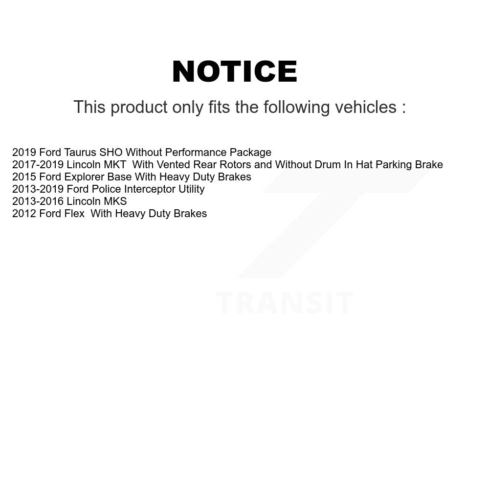Front Rear Ceramic Brake Pad Kit For Ford Explorer Police Interceptor Utility Lincoln MKS KTC-100262 - Image 2