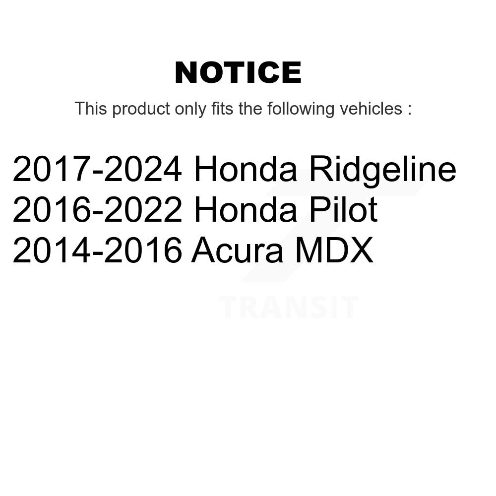 Front Rear Ceramic Brake Pads Kit For Honda Pilot Ridgeline Acura MDX KTC-100291 - Image 2