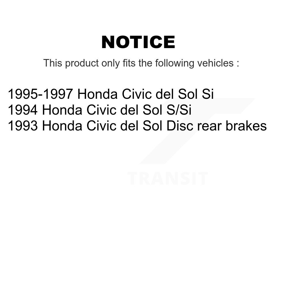 Front Rear Ceramic Brake Pads Kit For Honda Civic del Sol KTC-100321 - Image 2