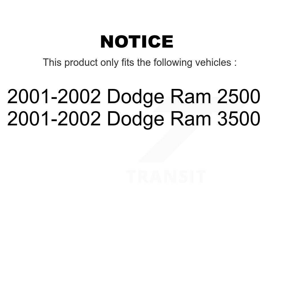 Front Rear Ceramic Brake Pads Kit For 2001-2002 Dodge Ram 2500 3500 KTC-100356 - Image 2