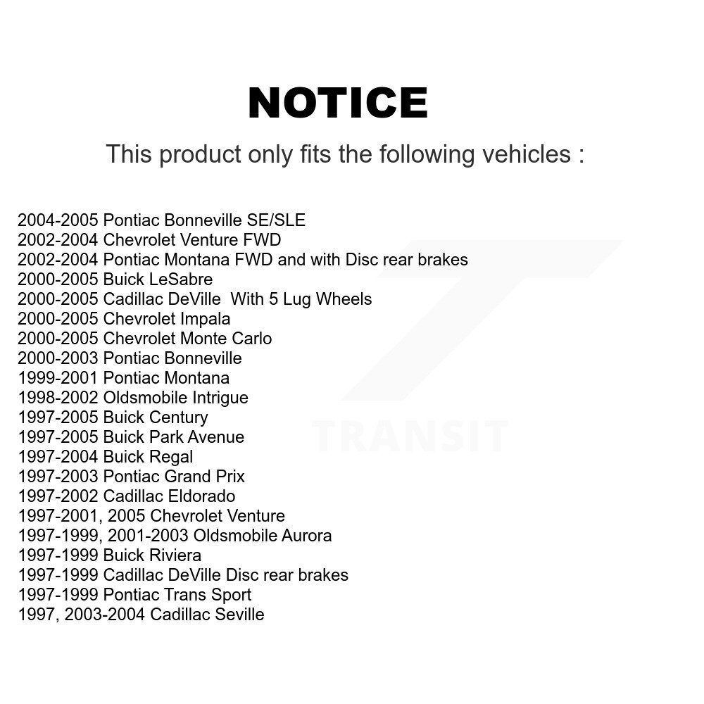 Front Rear Ceramic Brake Pad Kit For Chevrolet Buick Impala Pontiac Century Montana Grand KTC-100364 - Image 2