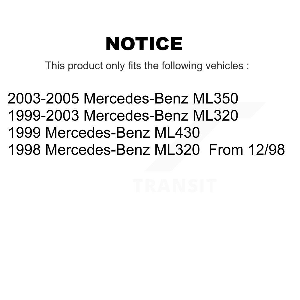 Front Rear Ceramic Brake Pads Kit For Mercedes-Benz ML320 ML350 ML430 KTC-100383 - Image 2