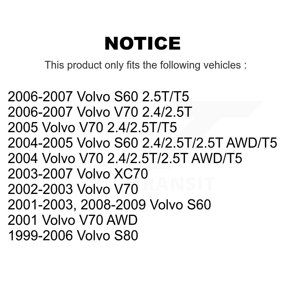 Front Rear Ceramic Brake Pads Kit For Volvo S60 XC70 V70 S80 KTC-100400 - Image 2