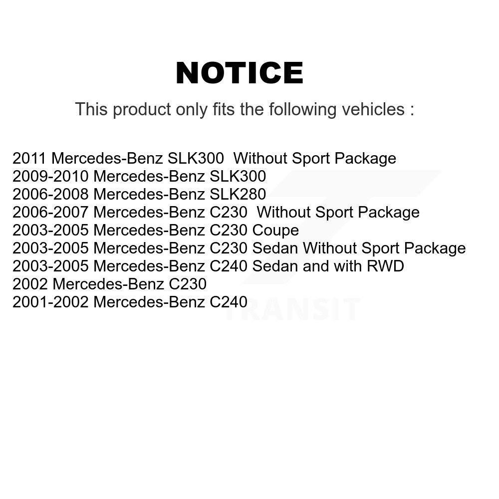 Front Rear Ceramic Brake Pads Kit For Mercedes-Benz C230 C240 SLK280 SLK300 KTC-100447 - Image 2