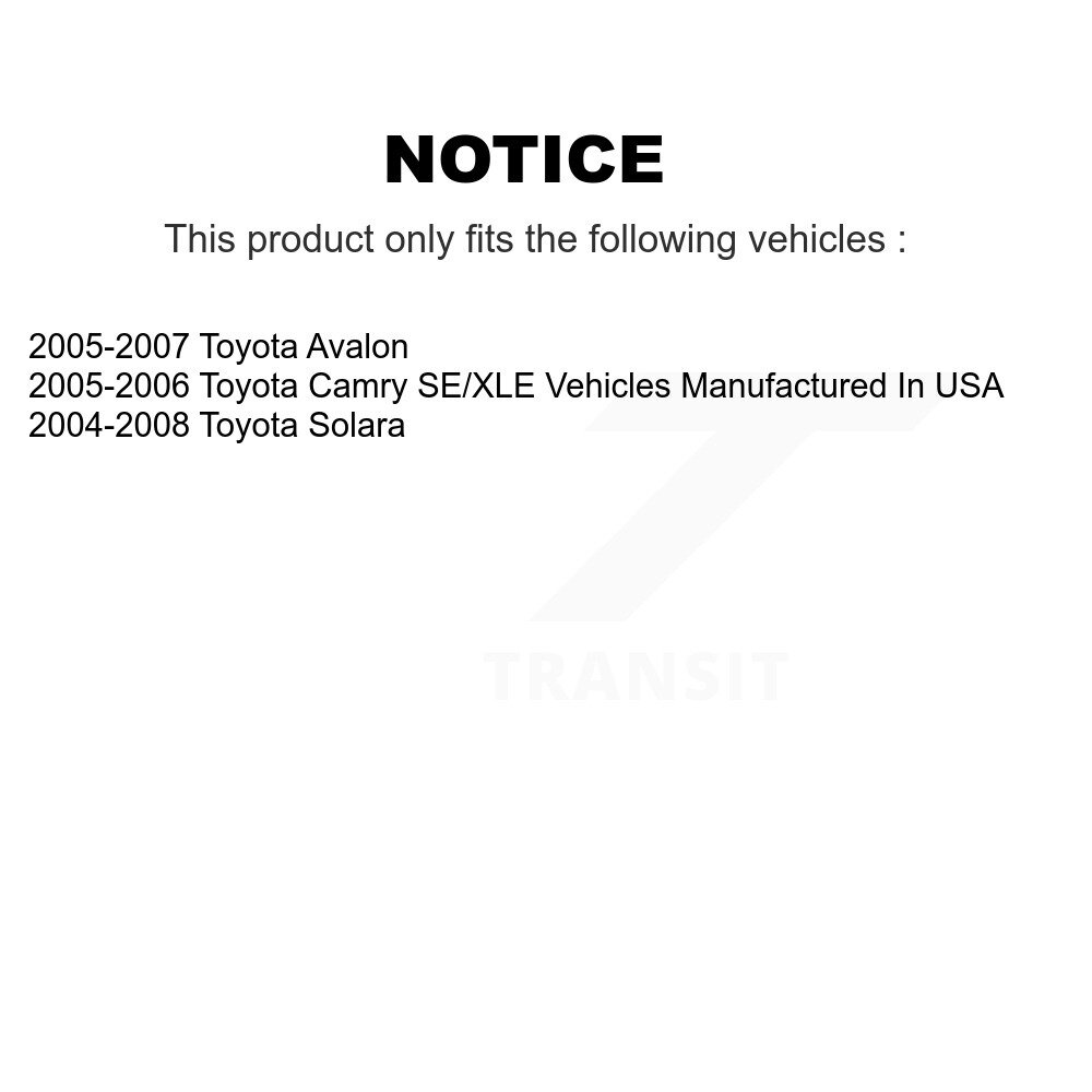 Front Rear Ceramic Brake Pads Kit For Toyota Camry Solara Avalon KTC-100457 - Image 2